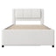 Upholstery Platform Bed With Trundle, Trundle Can Be Flat Or Erected