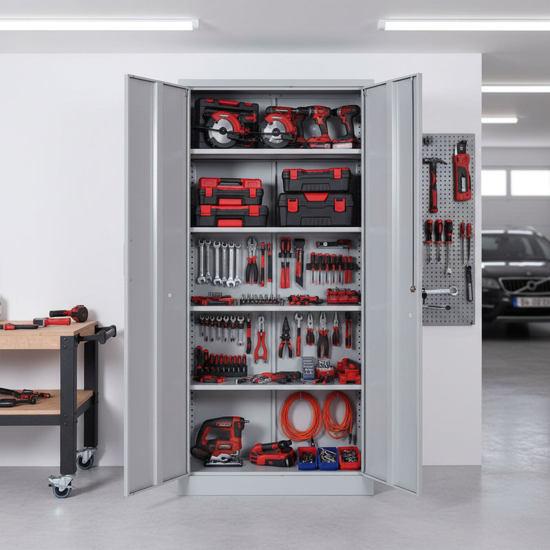 Ironclad - Storage Cabinet With Locking Doors And 4 Adjustable Shelves