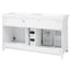 Bathroom Vanity With Double Sinks, 3 Drawers & 4 Doors - White