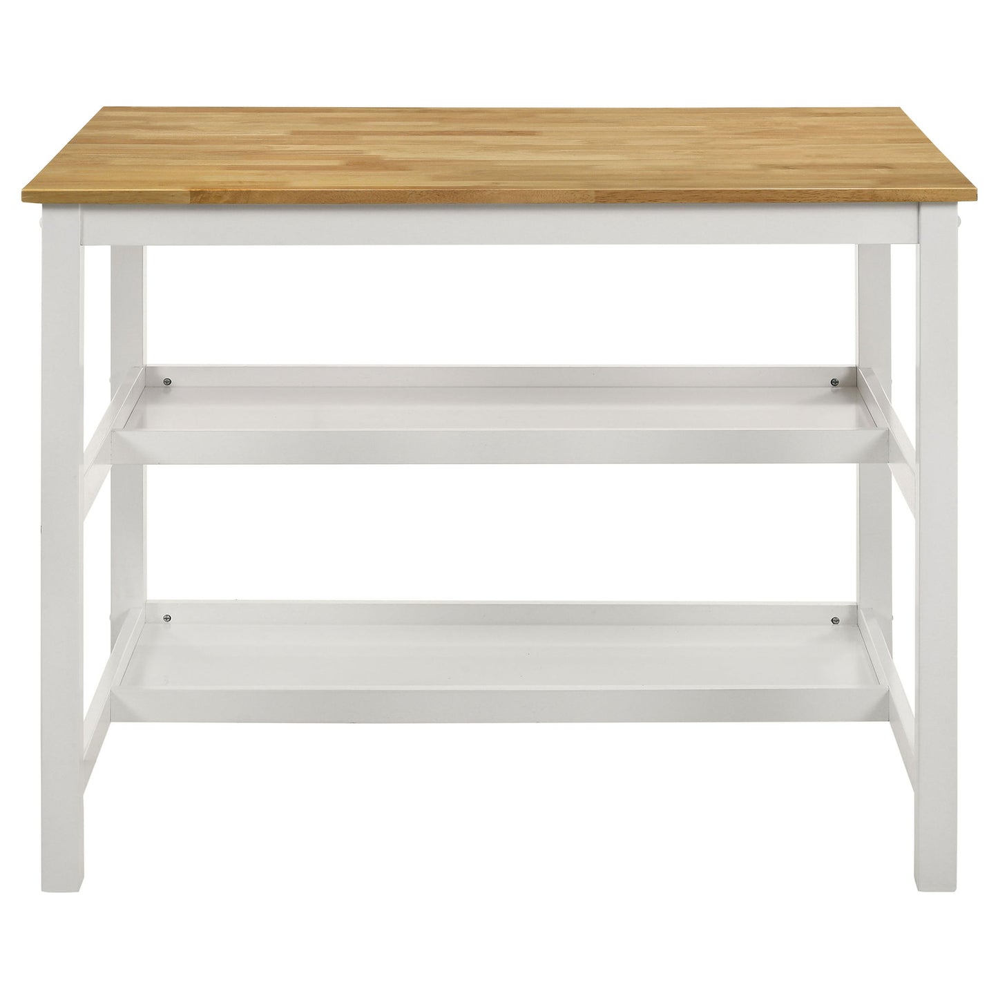 Cowichan - Kitchen Island Counter Table With Pot Rack - White