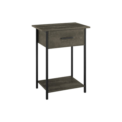 Contemporary 2 Tier Accent Table With Storage Drawer