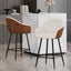 Modern Style Counter Height Bar Stools, With Comfortable Upholstery, Durable Metal Legs Ensure Stability - Brown