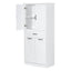 Modern Bathroom Storage Cabinet With Two Laundry Baskets, One Drawer, Adjustable Shelf