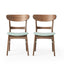 5 Piece Dining Set & 1 Table And 4 Upholstered Chairs - Mint / Walnut