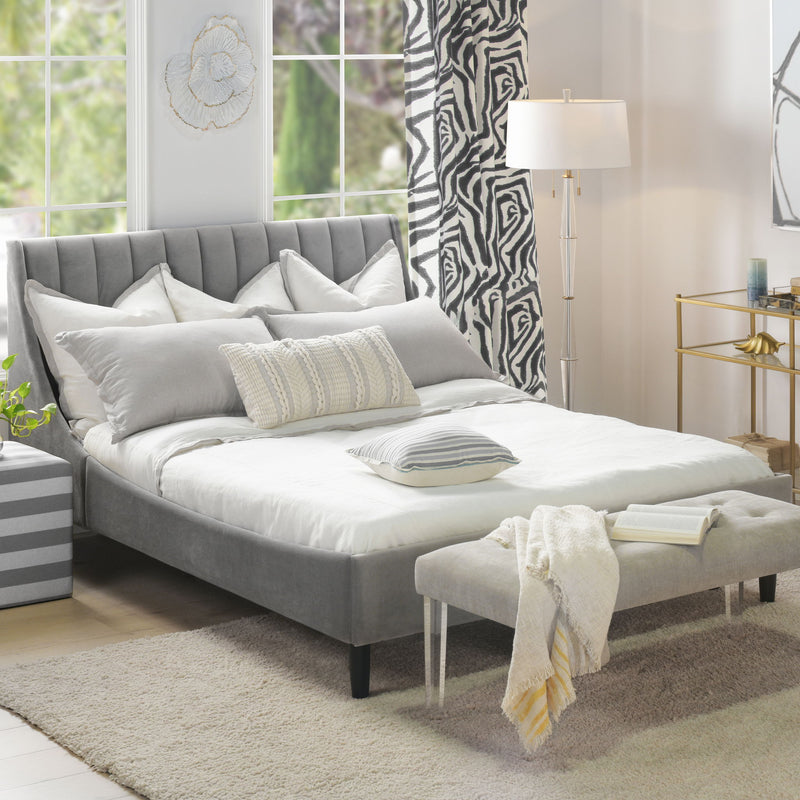 Aspen - Juego de cama de plataforma moderno con cabecero capitoné vertical