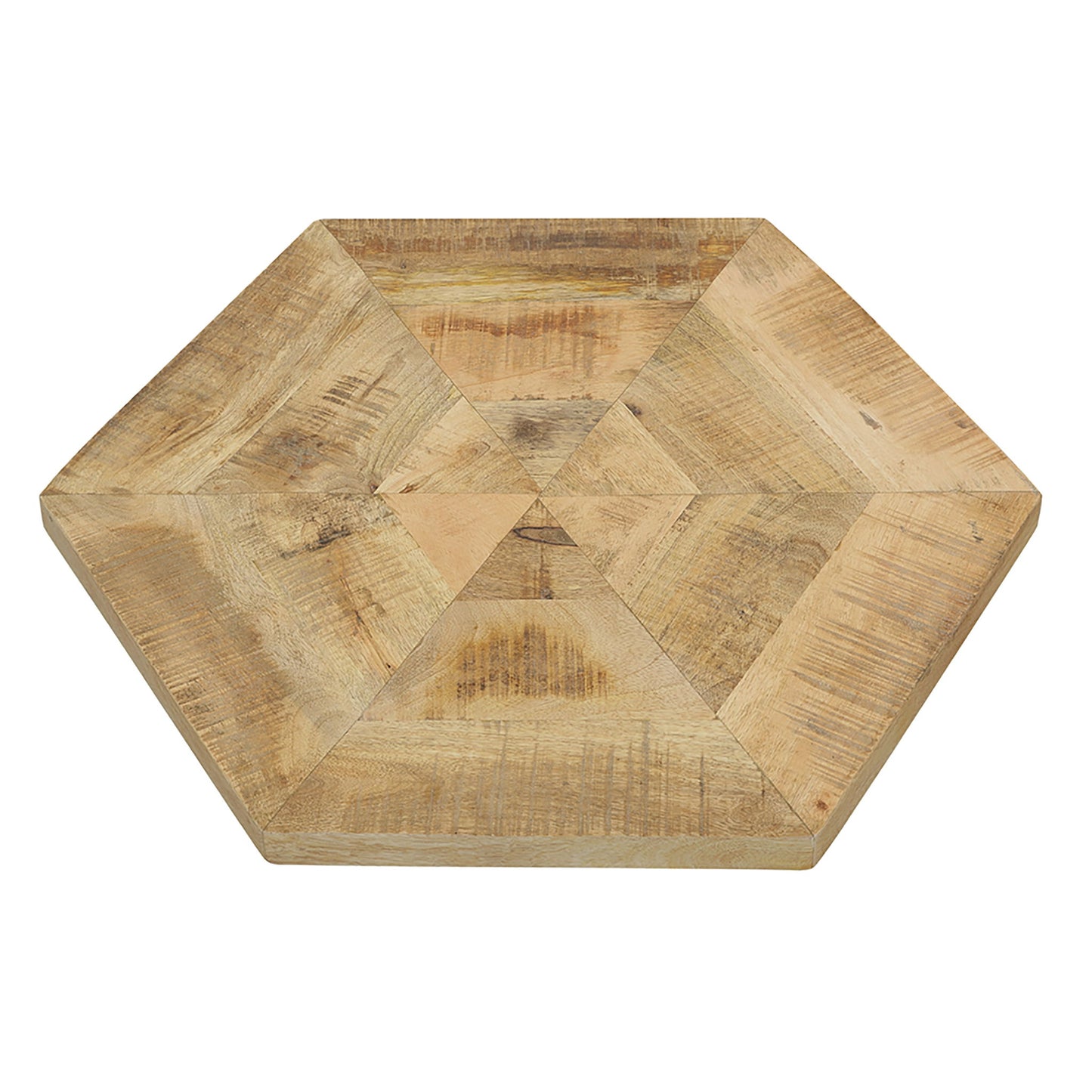 2 Piece Nesting Table With Hexagon Base - Brown