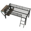 Gaming - Twin Loft Bed With Desk And LED - Black