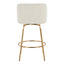 Toriano - Contemporary, Fixed Height Counter Stool With Swivel With Round Footrest (Set of 2)