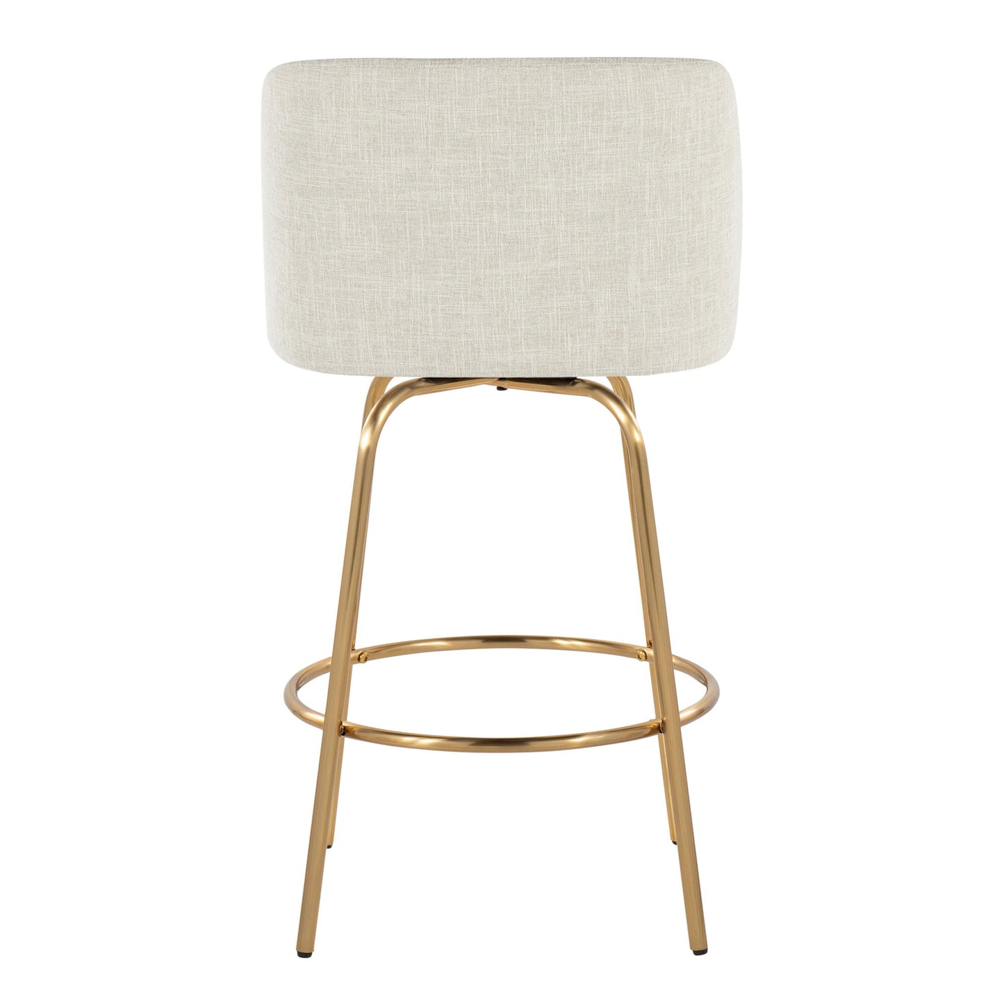 Toriano - Contemporary, Fixed Height Counter Stool With Swivel With Round Footrest (Set of 2)