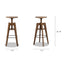 Spencer - Minimalist Oak Adjustable Bar Counter Stool - Walnut Brown Oak