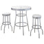 Midge - 3 Piece Round 1950S Bistro Pub Bar Table Set With Upholstery - White