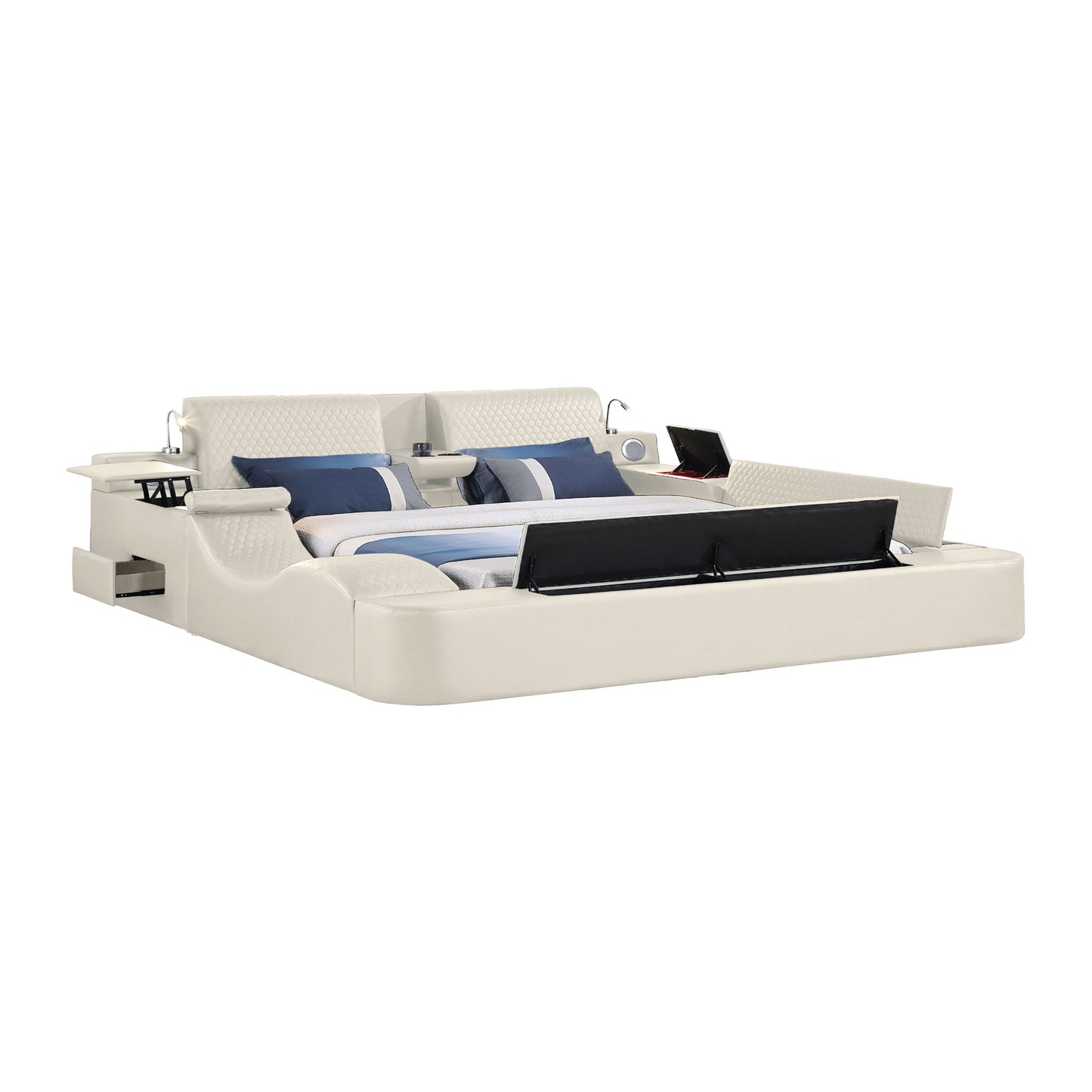 Zoya - Smart Multifunctional Bed, Built In Bluetooth Speakers, USB Charging