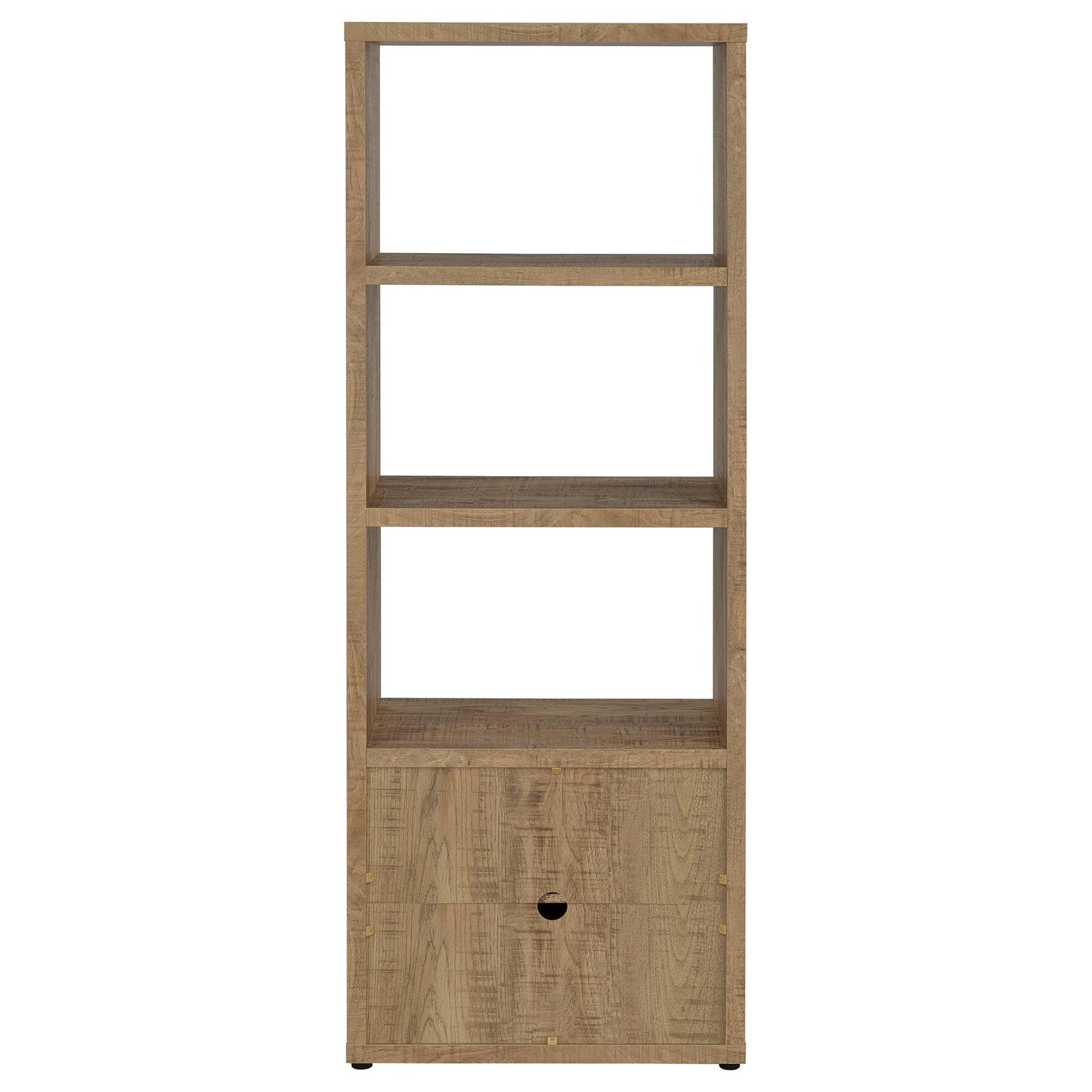 Noriega - 3 Shelf Media Tower With Open Shelves And Hidden Cabinet Storage - Mango Color