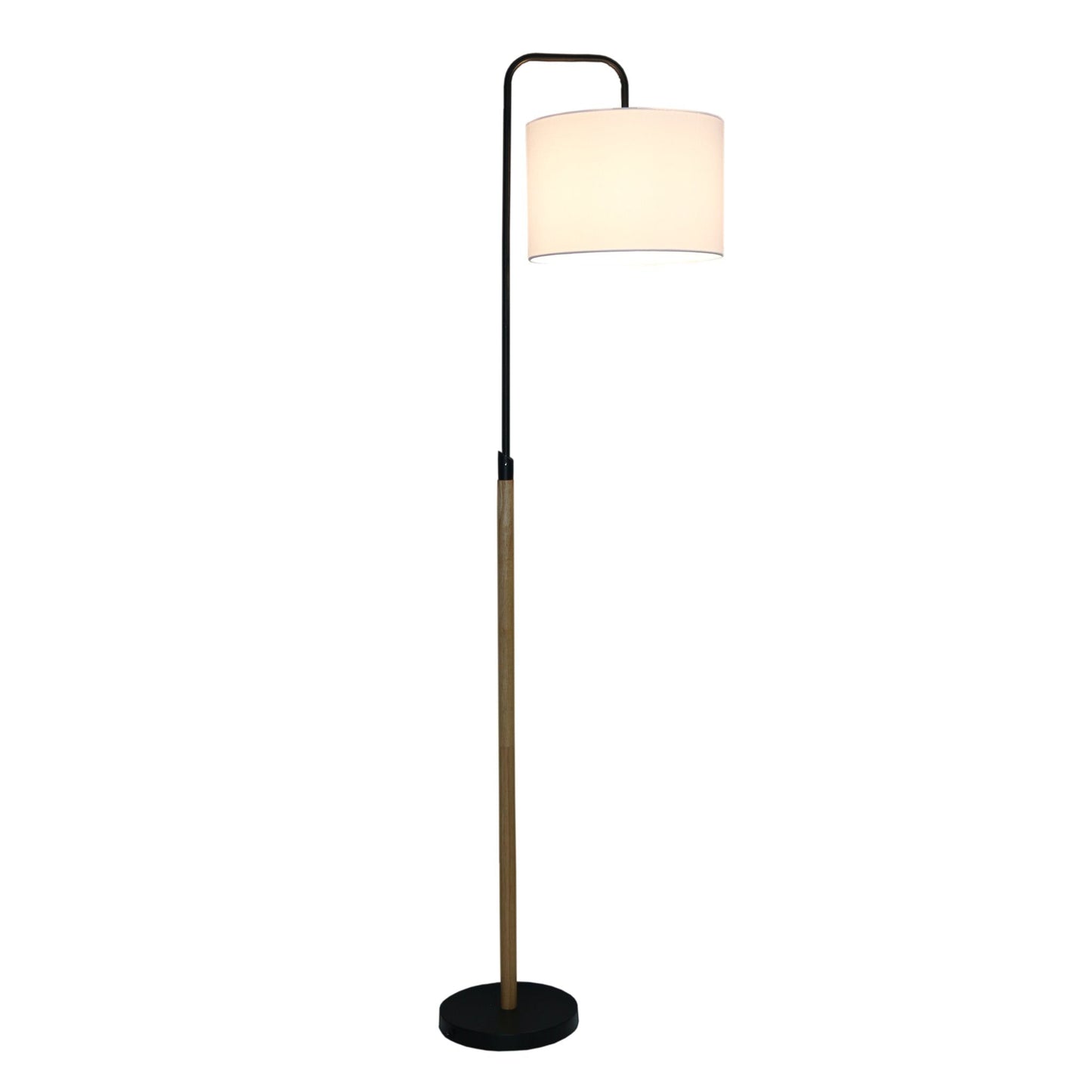 Lior - Arc Floor Lamp With Cylinder Shade - Black