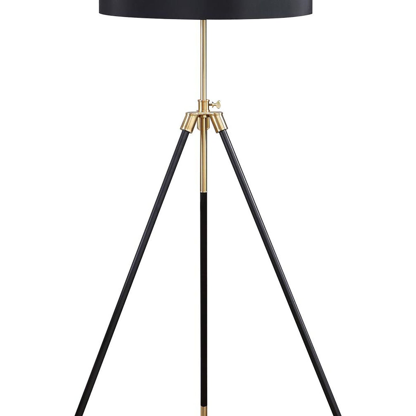 Tripod Drum Shade Floor Lamp With Rotary Switch - Black