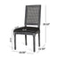French Country Dining Chair With Rectangular Cane Backrest And Smooth Upholstered Seating