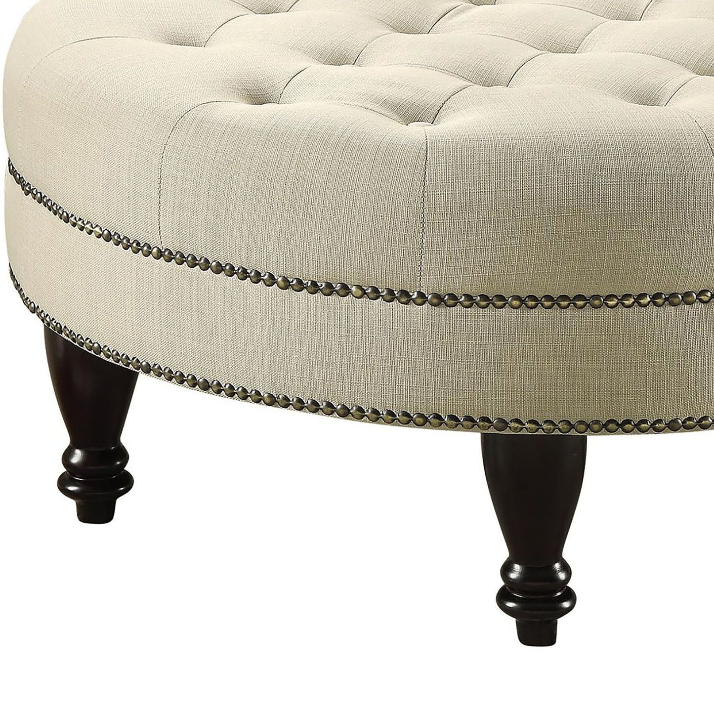 Oatmeal Cocktail Ottoman - Beige