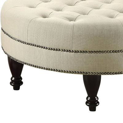 Oatmeal Cocktail Ottoman - Beige