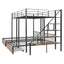 Full Over Twin-Twin Triple Bunk Bed With Drawers And Staircase - Black