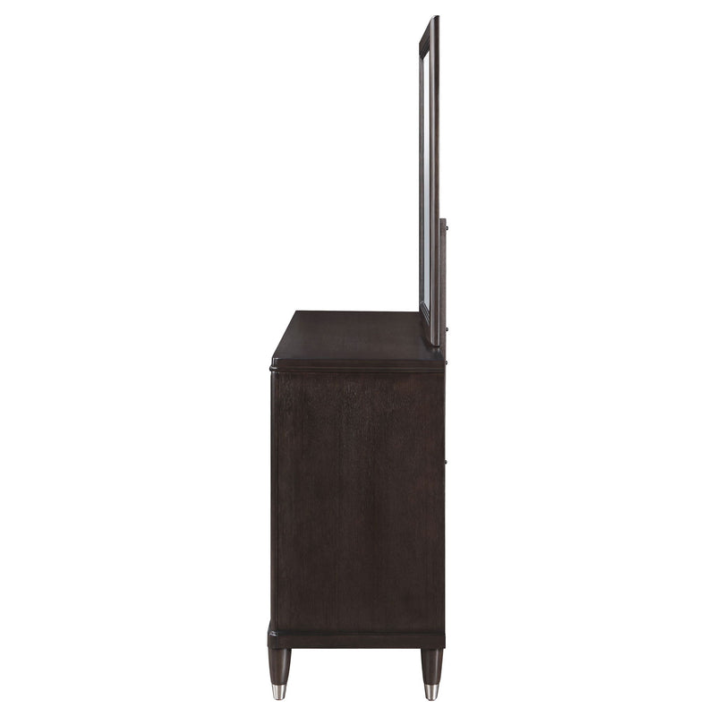 Navarro - 6 Drawer Dresser With Mirror - Brown