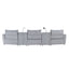 Fullar - Modular Power Motion Sectional Sofa With Console, 2 Wireless Chargers, 4 Cupholders, And 2 Speakers, 1 Phone Holder And 1 Reading Light, Adjustable Headrest - Light Gray