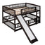 Low Bunk Bed With Slide, Fence And Ladder