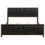 Eastern King Panel Bed With Upholstered Headboard And Footboard - Cappuccino