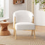 Modern Accent Chair With Polyester Upholstery And Minimalist Lounge Chair For Living Room, Bedroom, Or Office - White