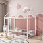 Metal Bed House Bed Frame With Fence