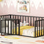 Metal Floor Bed Frame With Fence And Door