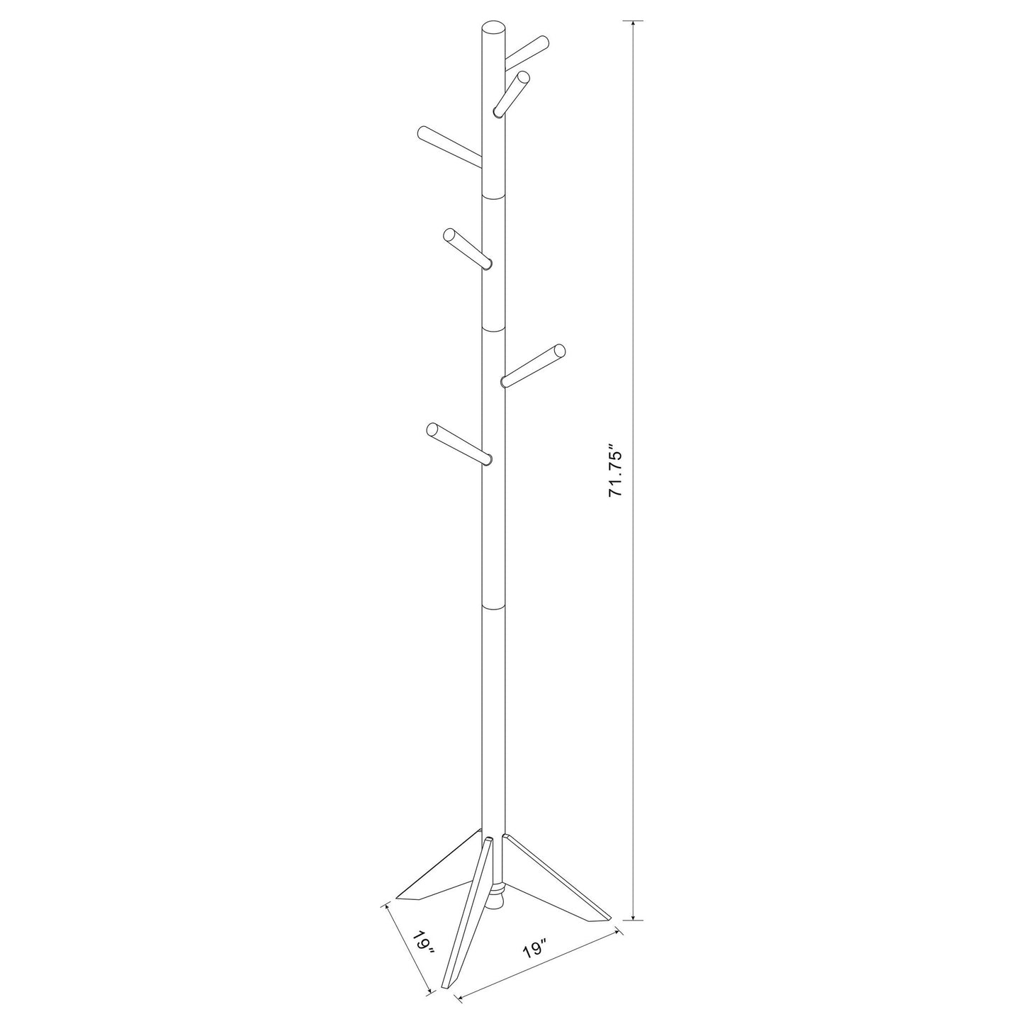 6 Hook Coat Rack With Rotating Top