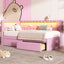 Upholstered Platform Bed With USB Ports And LED Belt