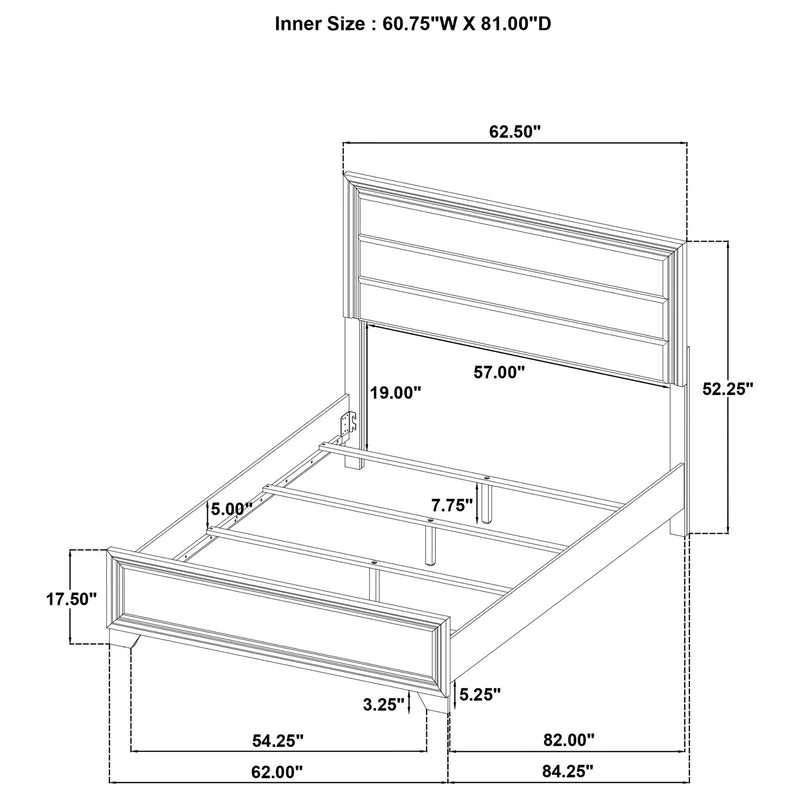 Funston - Panel Bed With Upholstered Headboard