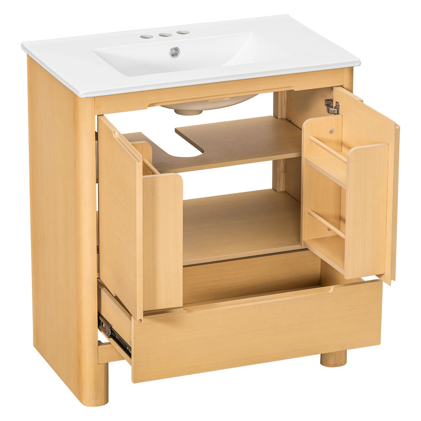 Softened Modern Bathroom Vanity With Sink