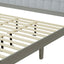Mid Century Modern Platform Bed With Upholstered Headboard