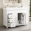 Bathroom Vanity & Sink, 6 Soft Close Drawers & Double Doors - White