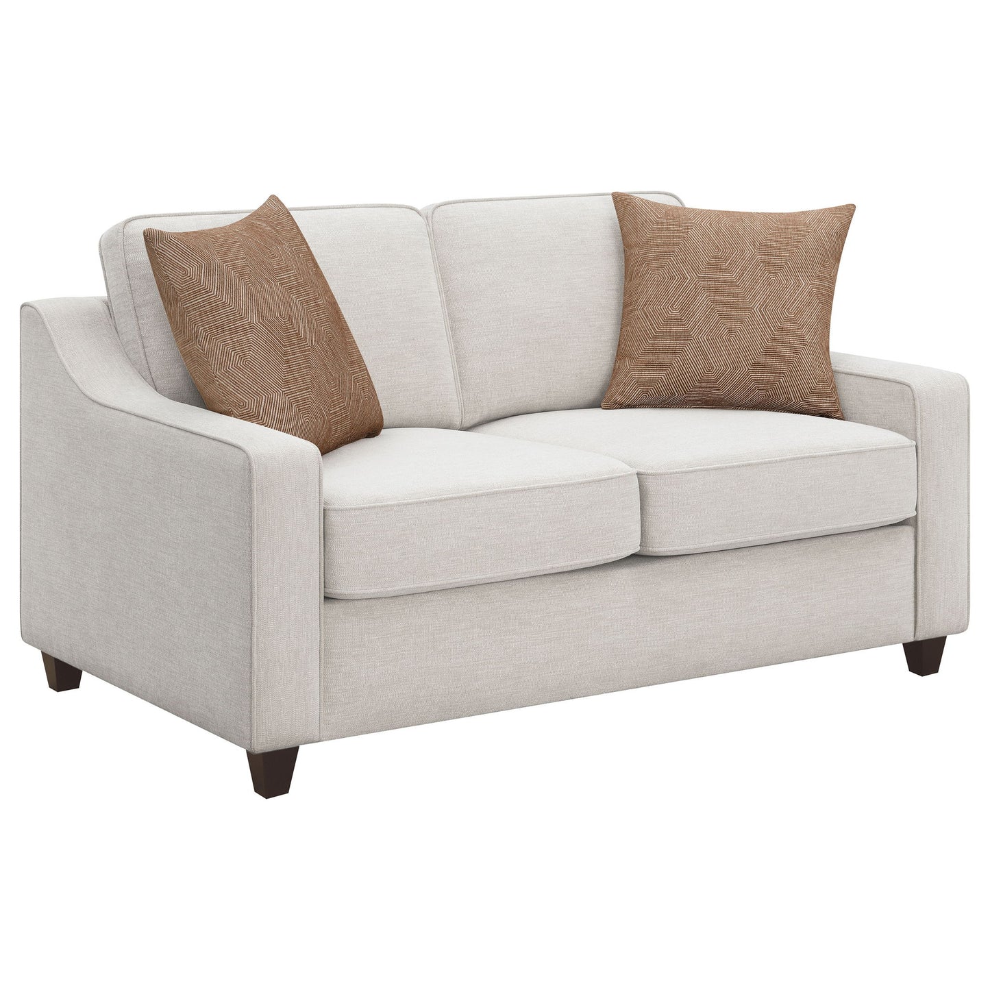 Mahaffey - 2 Piece Track Arm Living Room Set - Beige