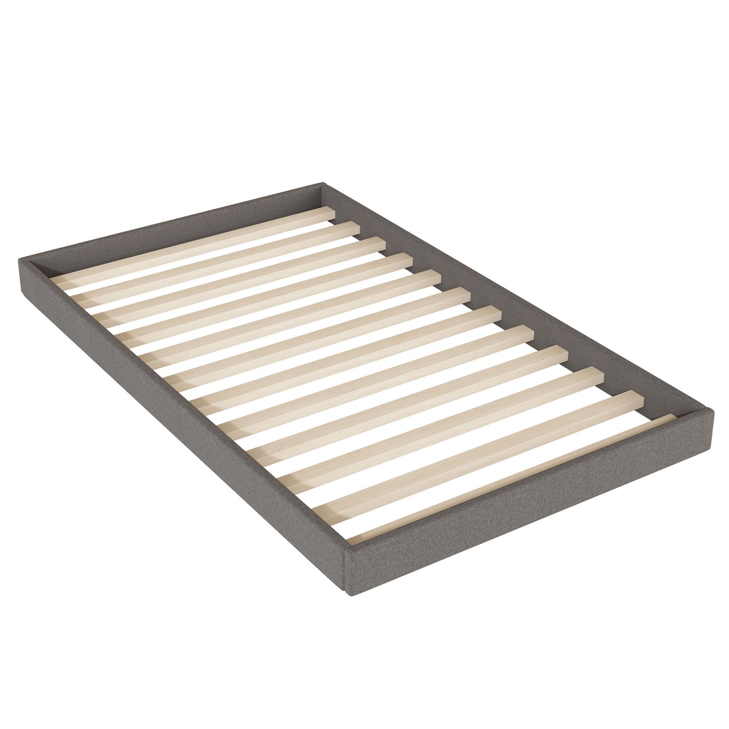 Upholstered Platform Bed With Trundle And 2 Sets Of USB Ports On Each Side, Fabric