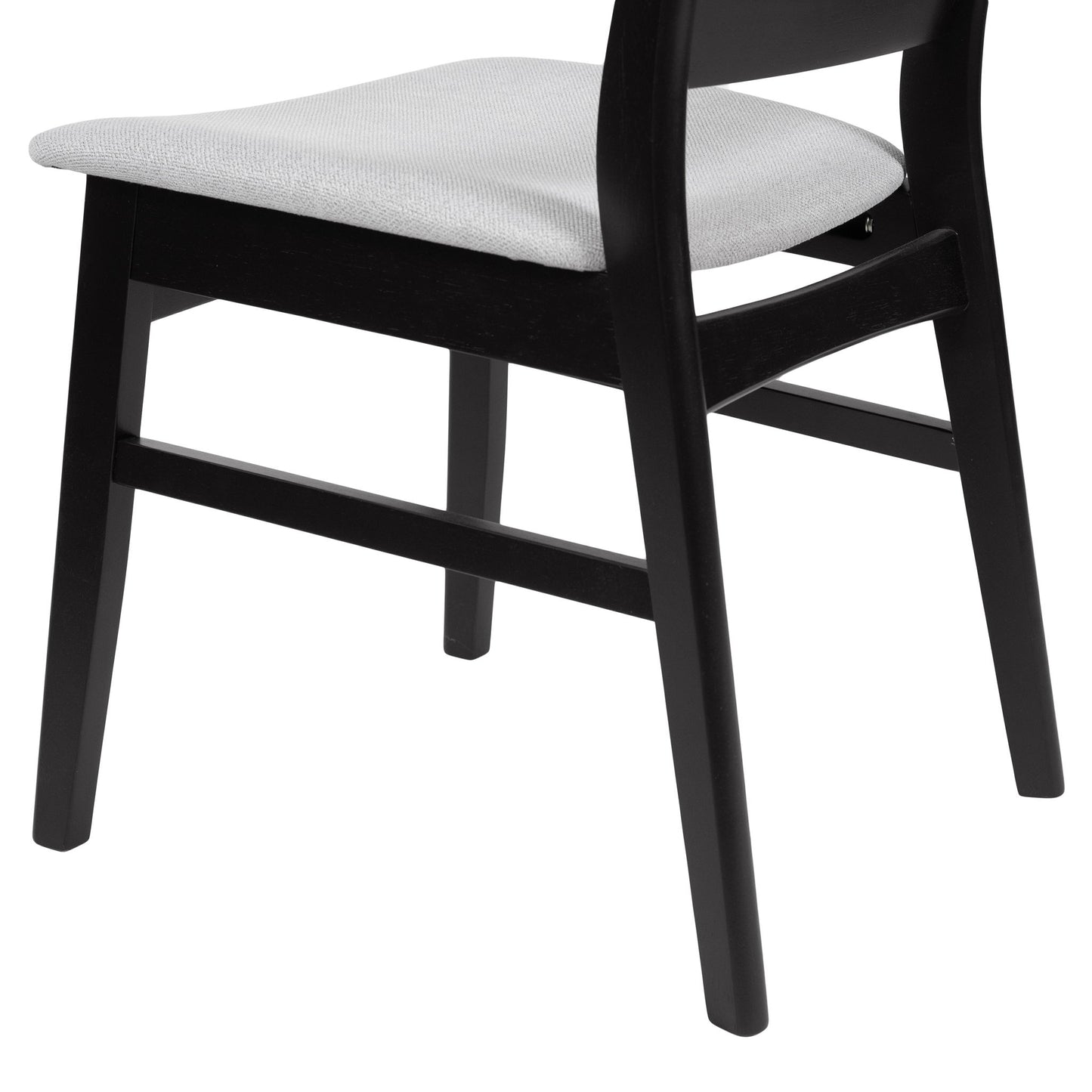 5 Piece Dining Set With 1 Table And 4 Upholstered Chairs - Black / Light Gray