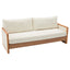 Modern 3 Seater Sofa With Wood Armrests