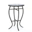 Outdoor Round Side Table With Mosaic Style Top And Curved Iron Legs - Blue / Matte Black