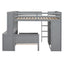 Loft Bed With A Twin Size Standalone Bed, Shelves, Desk, And Wardrobe