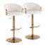 Claire - Contemporary / Glam Adjustable Bar Stool (Set of 2)