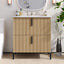 Bathroom Vanity With Ceramic Sink, Fluted Design