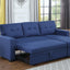 Upholstered Pull Out Sectional Sofa With Chaise