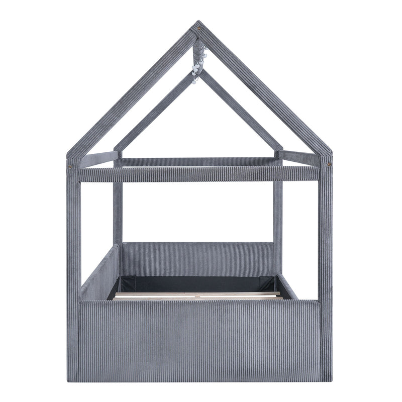 Upholstered House Style Daybed With LED Light Strips