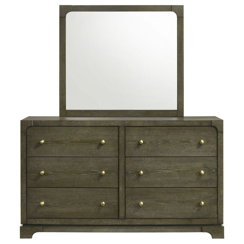 Sundance - 6 Drawer Dresser With Mirror - Dark Coffee
