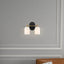 Vortex - 2 Lights Vanity In Style For Over Bathroom Mirror Wall Sconce - Black / Gold / White