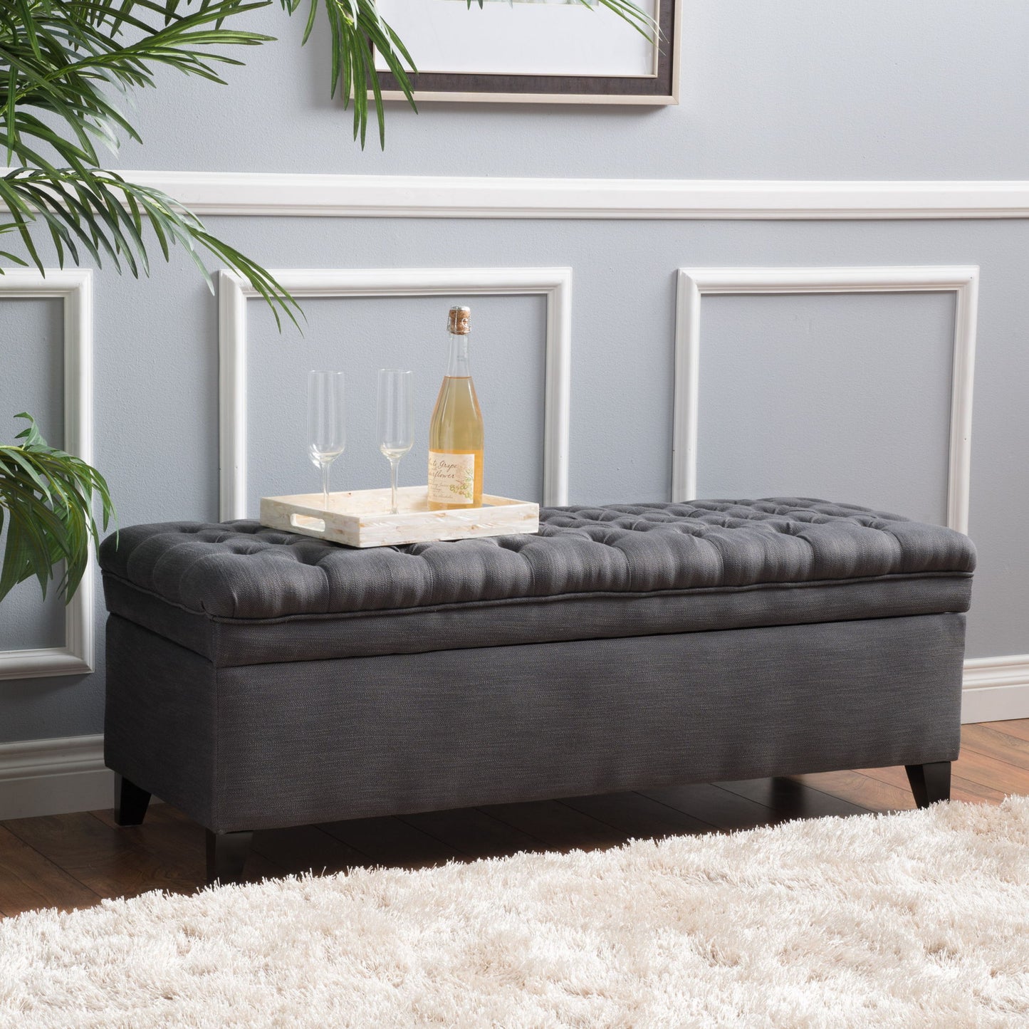 Juliana - Storage Ottoman With Birch Legs