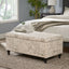 Parisian Upholstered Fabric Storage Ottoman - Beige / Reclaimed Natural